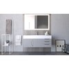 Castello Usa Amazon 48" Wall Mounted  Gray Vanity With White Top And Brushed Nickel Handles CB-MC-48G-BN-2056-WH